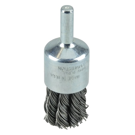 Weiler 1-1/8" Knot Wire End Brush, .020" Steel Fill 10028